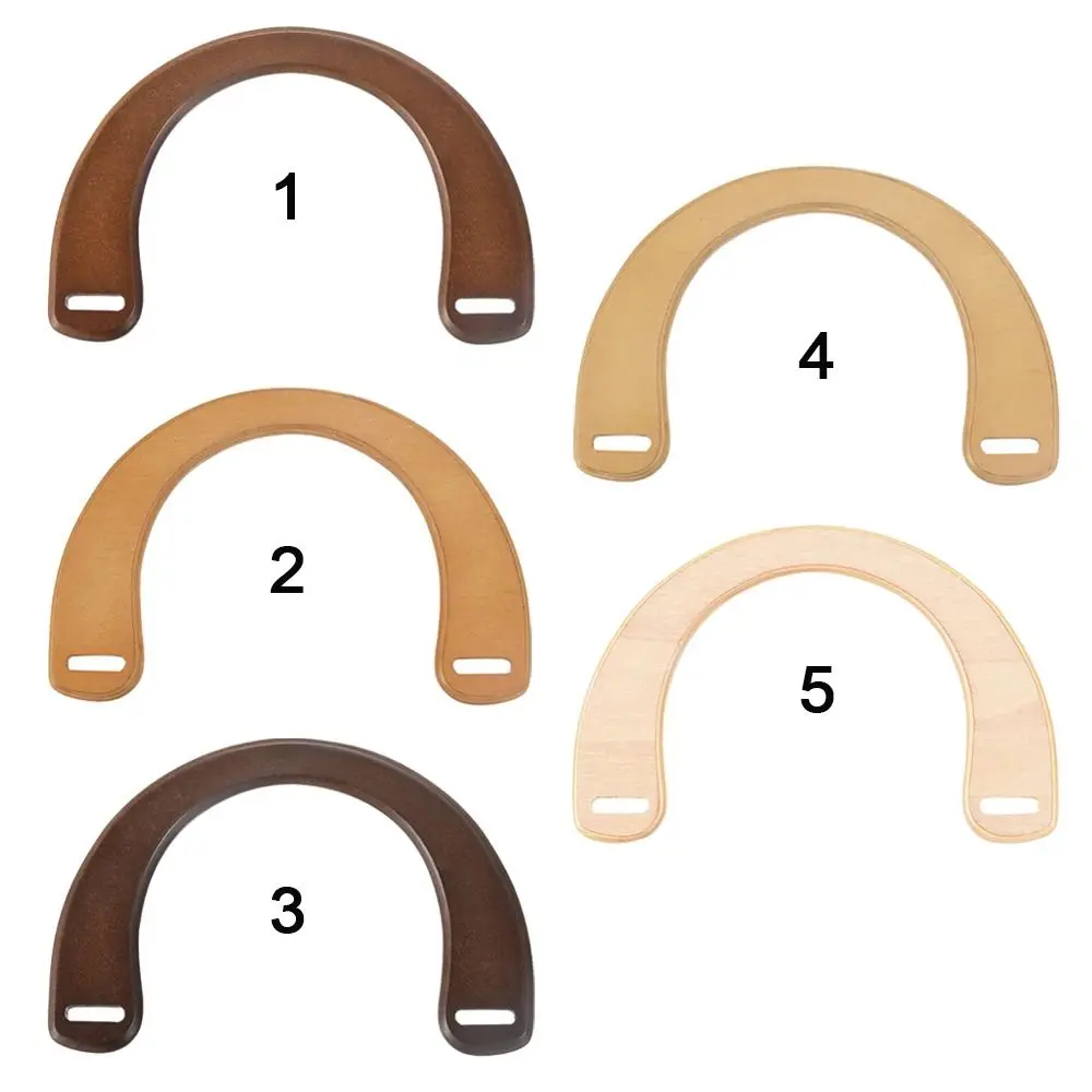 1PC Wooden Bag Handle Ring Handbag Handles Replacement DIY Purse Luggage Handcrafted Accessories U-shaped