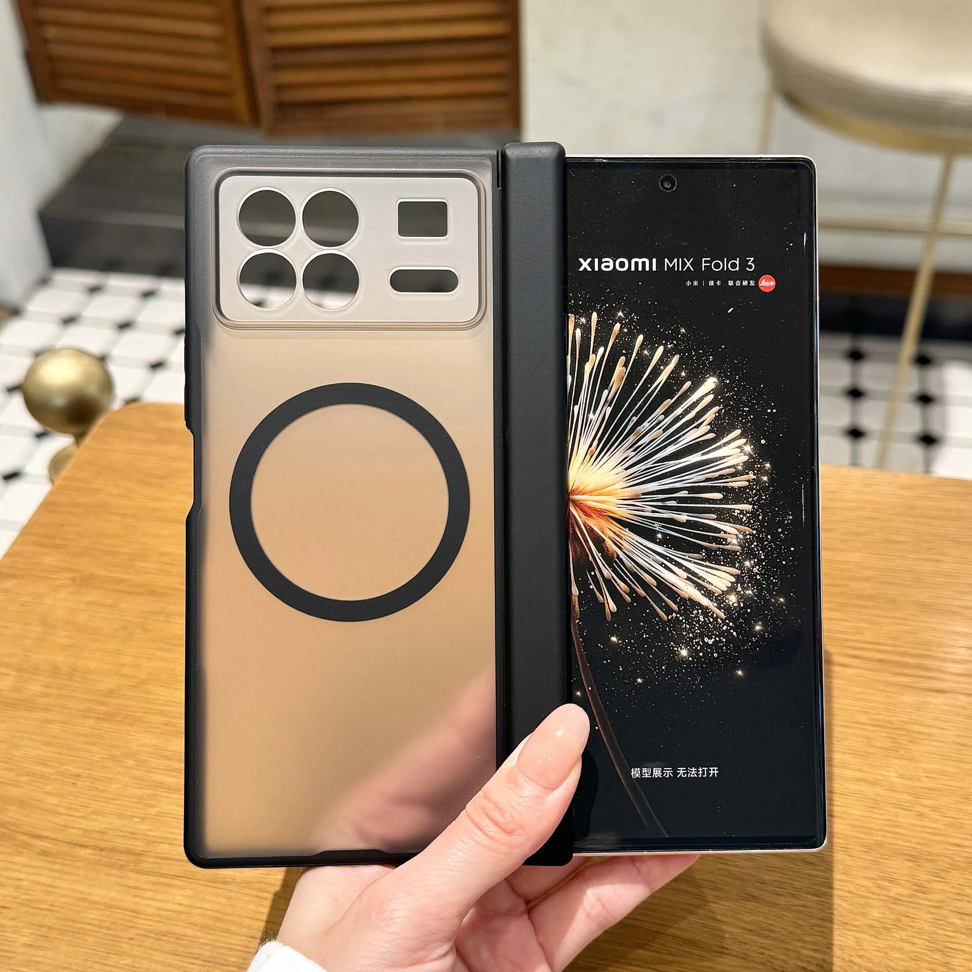 

For Magsafe Case For Xiaomi Mix Fold 4 3 Matte Transparent Hinge Wireless Charging Magnetic No Front Hard Protection Cover