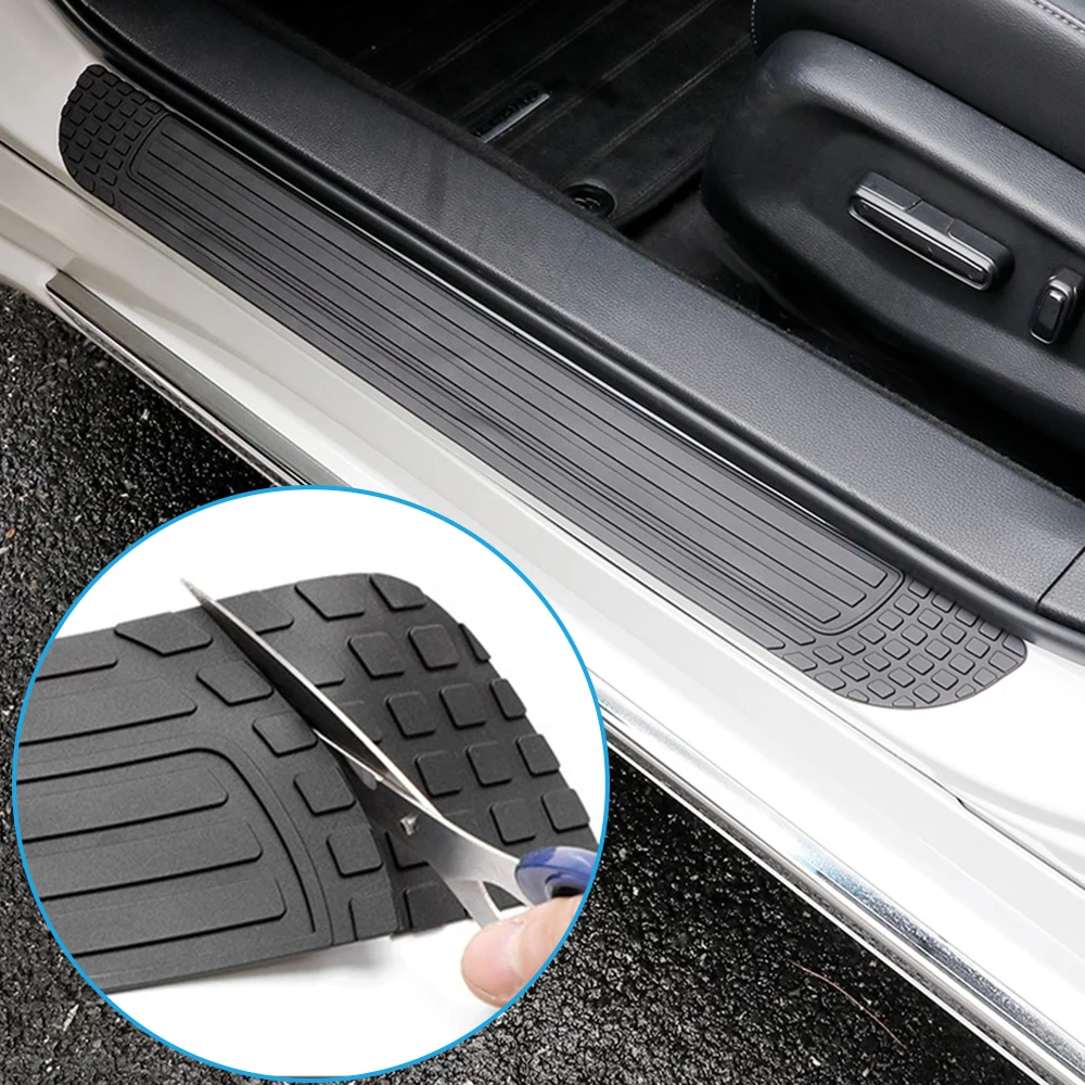 4PCS Cuttable Car Door Sill Protector Anti-Slip & Anti-Scratch Car Door Edge Guards for Protecting Doors Threshold