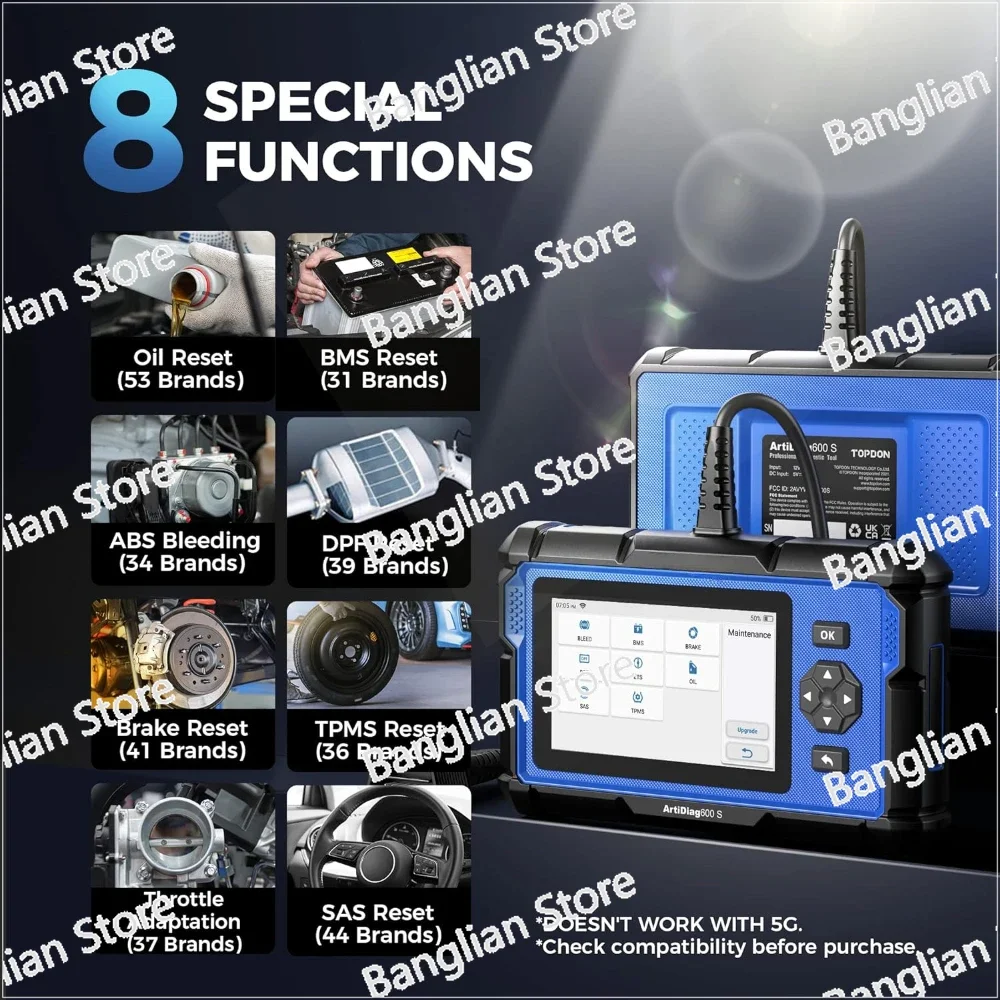 Scanner, Code Reader, ABS/SRS/at/Engine Diagnostic Scanner, 8-reset Service