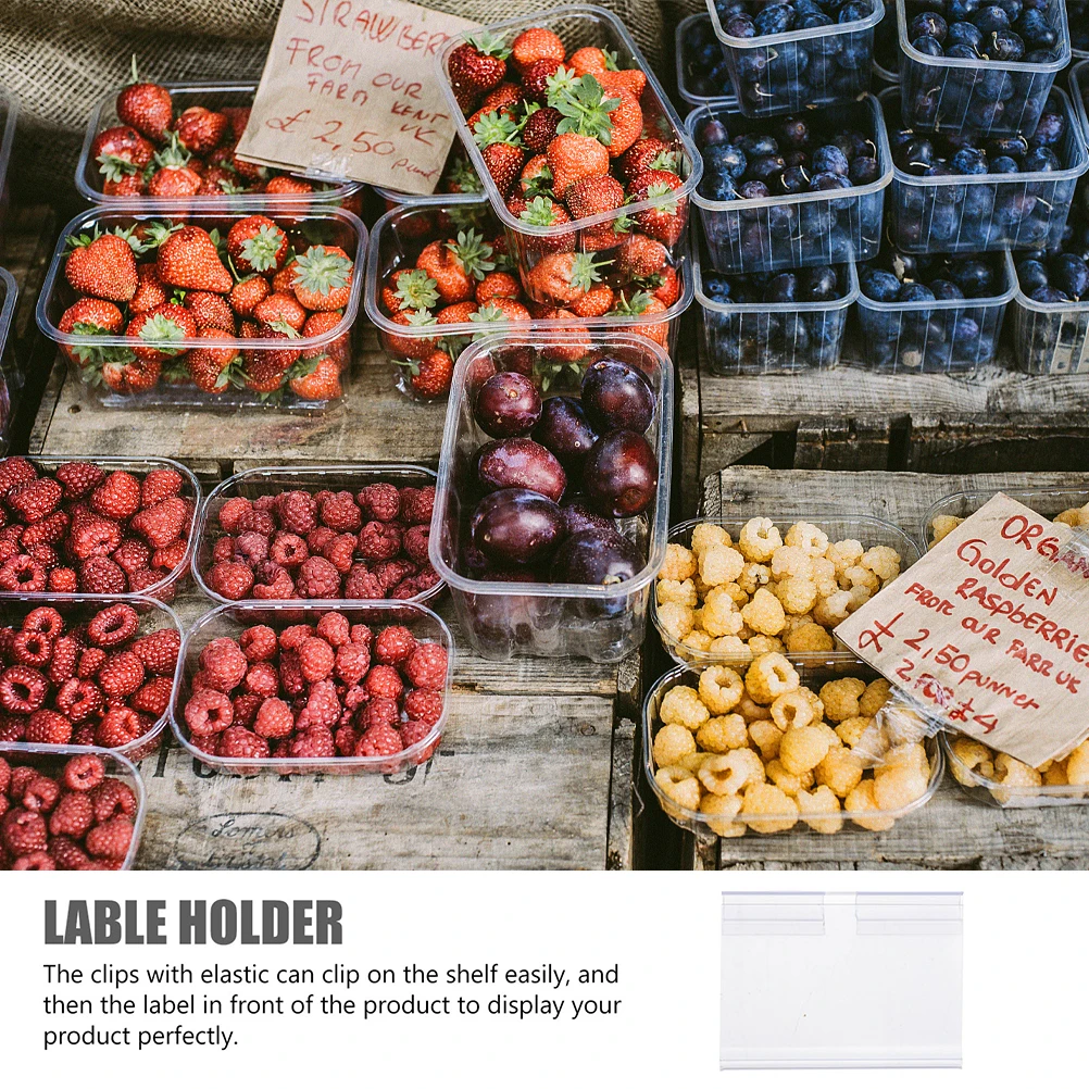 

50pcs Clear Pvc Label Holders For Wire Shelves Price Tag Clips Retail Shop Sign Display Holder Storage Folder Tags