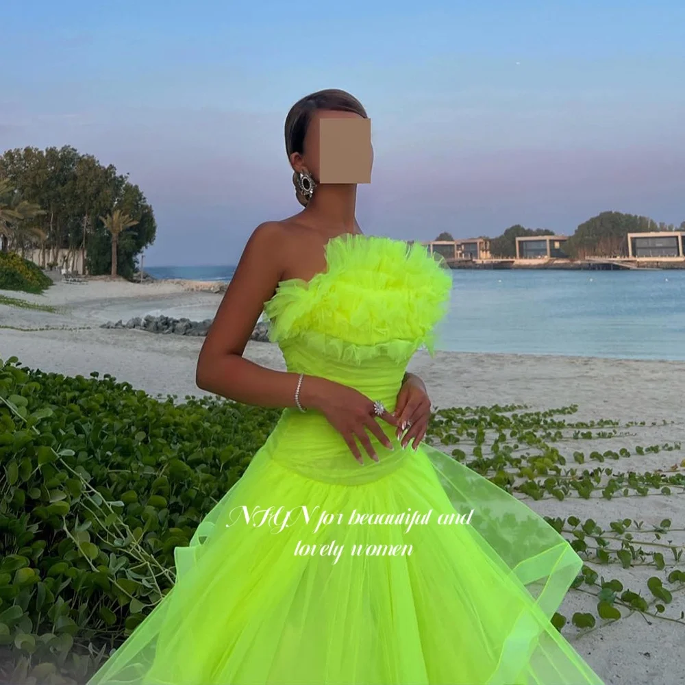 NFYN une ligne robe de bal volants robe de soirée Tulle célébrité robe de Gala princesse robes de bal pour les femmes personnalisé