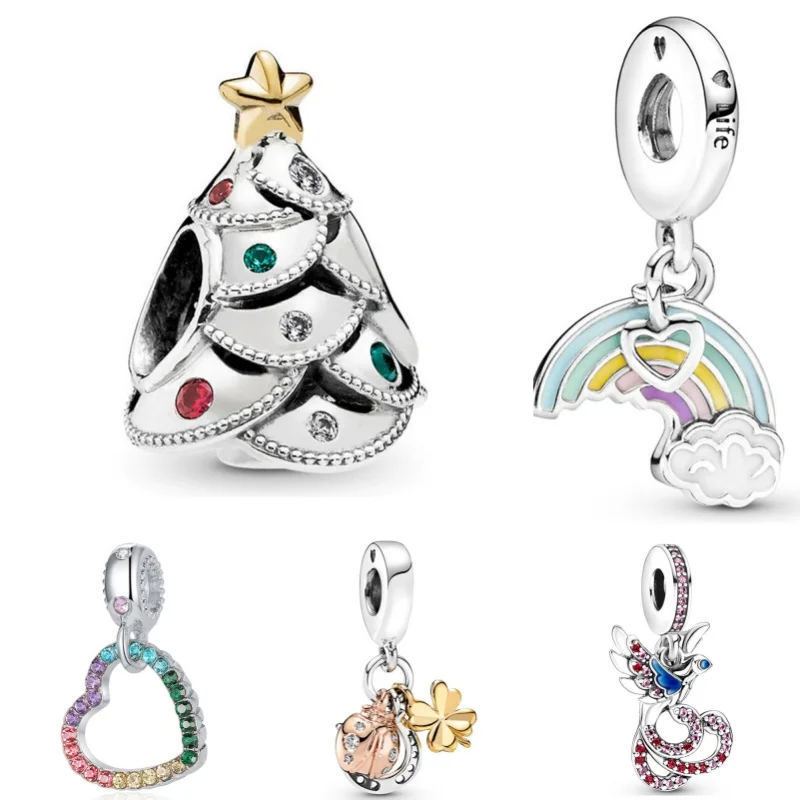 Christmas Charms Multi Style Necklace Pendant Bead Decoration Fit Origina Pandora DIY Fine Jewelry Festival Gifts For Women