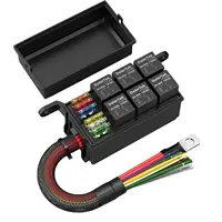 Caja de relé DaierTek de 12V, caja de fusibles de relé de 6 vías, caja de relé impermeable precableada de 12 AWG, bloque de relé de fusible ATC/ATO de 6 ranuras para coche marino