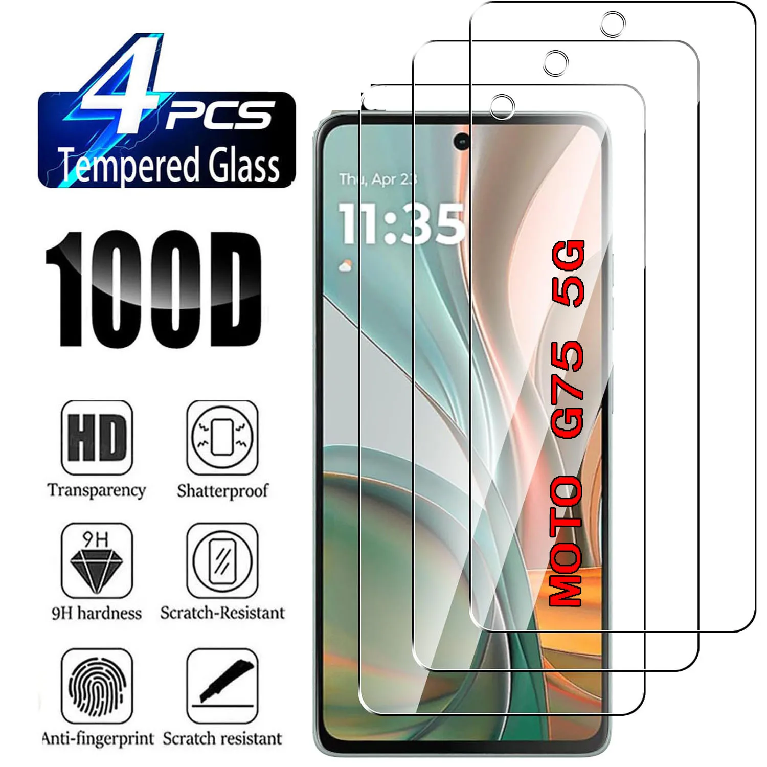 

2/4Pcs Screen Protector For Motorola Moto G75 5G HD Tempered Glass