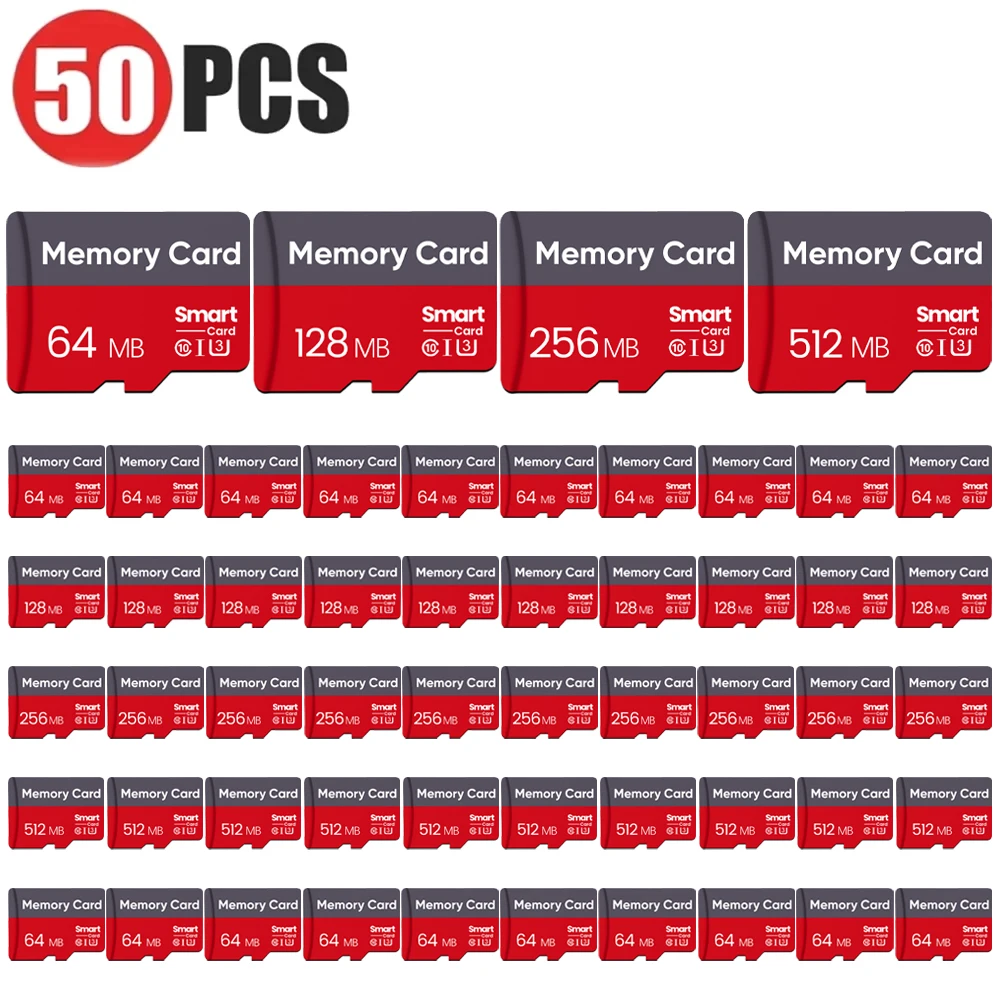 50PCS Memory Card 512MB 256MB Mini SD Card 256MB Photography Building Memory Card 128MB 64MB Business Gift for Computer