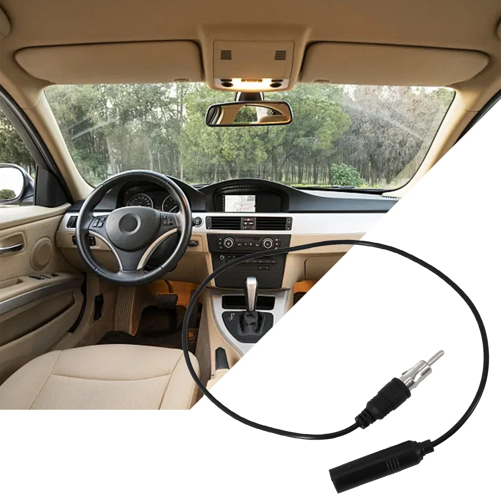 Car FM AM Radio Car Antenna Extension Cable Cord DIN Plug Connector Coaxial Cable For Vehicle Truck Car Stereo Head Unit CD 50cm