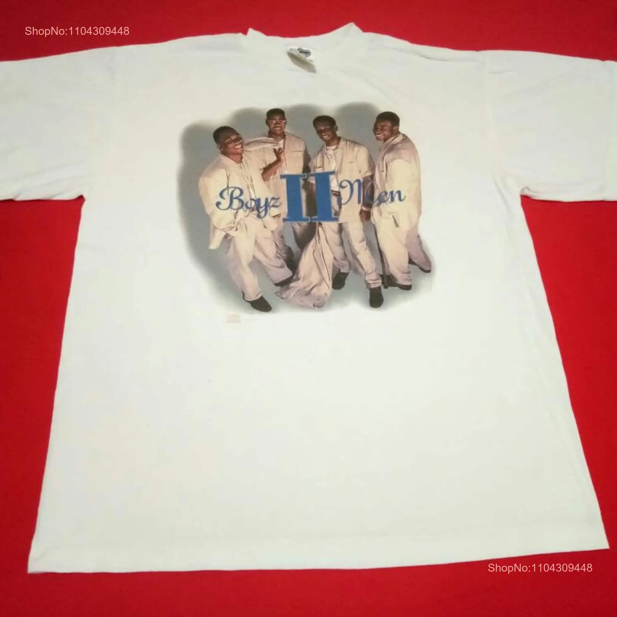 Vintage Boyz II Mens World Tour 1995 B2M American Vokal Harmony Large White T Shirt Music Concert Size L