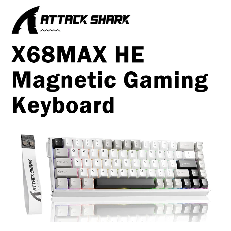 

ATTACK SHARK X68MAX HE Wired Magnetic Keyboard 0.005mm Rapid Trigger CNC Aluminum 8000Hz Polling RGB 68 Keys Hall Effect Gaming