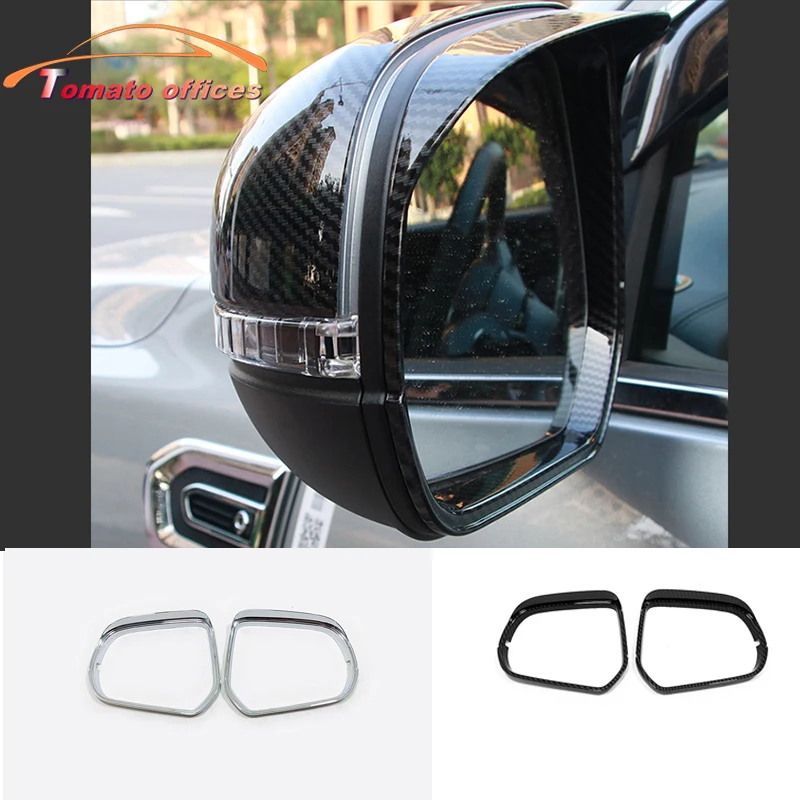 

ABS Carbon/Chrome Car rearview mirror block rain eyebrow Sticker accessories For Great Wall Cannon GWM Poer Ute 2021 2022