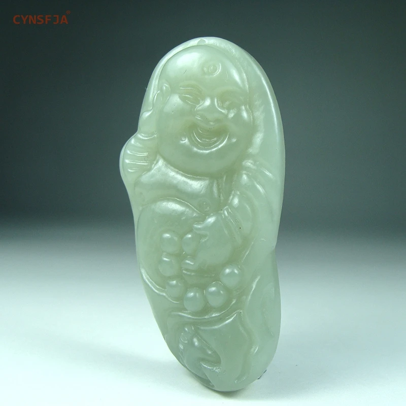 CYNSFJA Real Certified Natural Hetian Jade Nephrite Charm Amulets Buddha Jade Pendant Hand Carved High Quality Wonderful Gifts