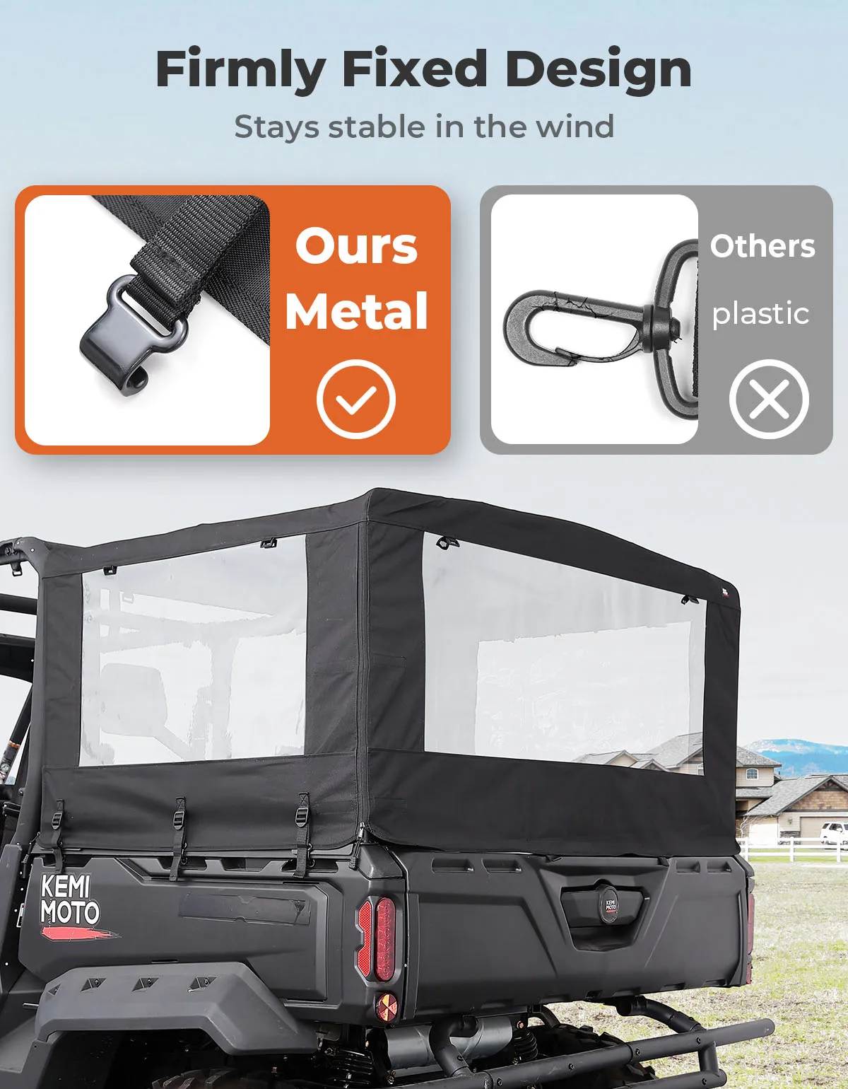 600D PVC غطاء سرير البضائع الخلفي ل Can-Am Defender HD5 HD7 HD8 HD9 HD10 ماكس شفافة ويندوز UTV خيمة مقاومة للماء
