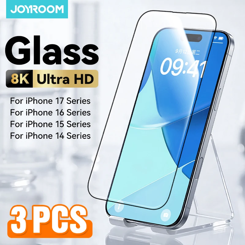 Joyroom 3/2/1 szt. Szkło ochronne HD do iPhone 18 17 16 15 14 Pro Max, pełnoekranowe szkło hartowane chroniące ekran do iPhone 15 — zdjęcie produktu 2