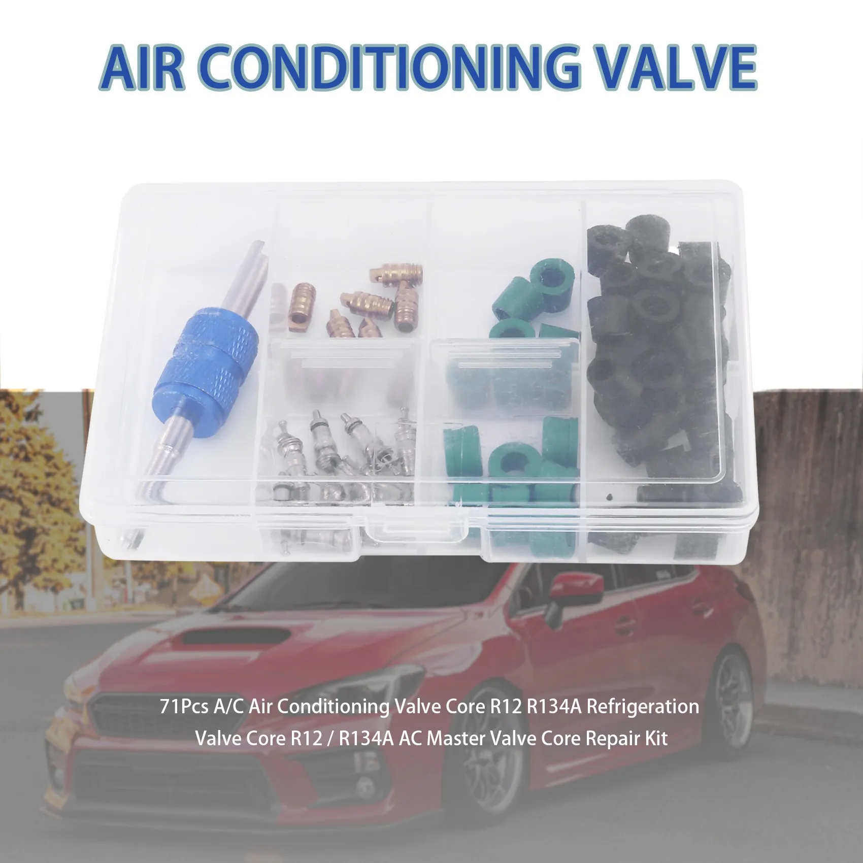 A69X-71Pcs A/C Air Conditioning Valve Core R12 R134A Refrigeration Valve Core R12 / R134A AC Master Valve Core Repair Kit