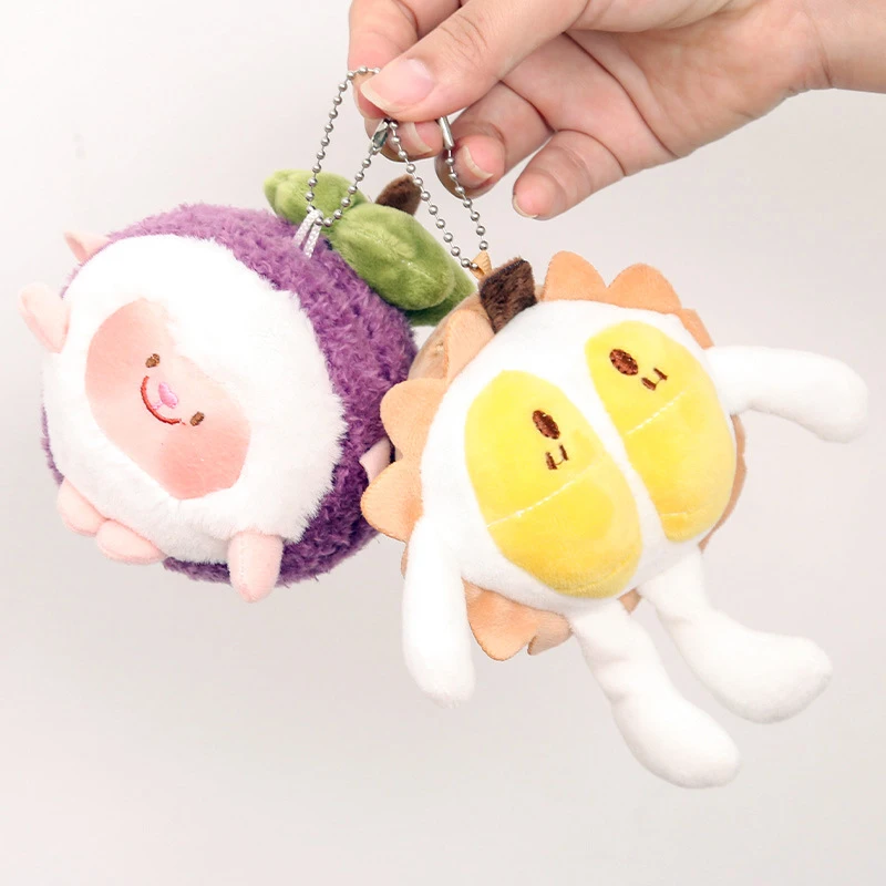 

Durian Fruit Plush Toy Doll Keyring Kawali Soft Stuffed Mangosteen Keychain Bag Pendant Girl Kid Gift