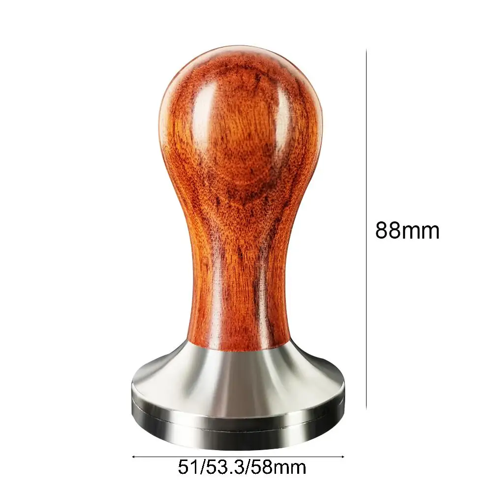 51/53.3/58mm Espresso Tamper Coffee Stainless Steel Distributor Tampers Accessories Solid Wood Handle For 51/54/58mm Portafilter