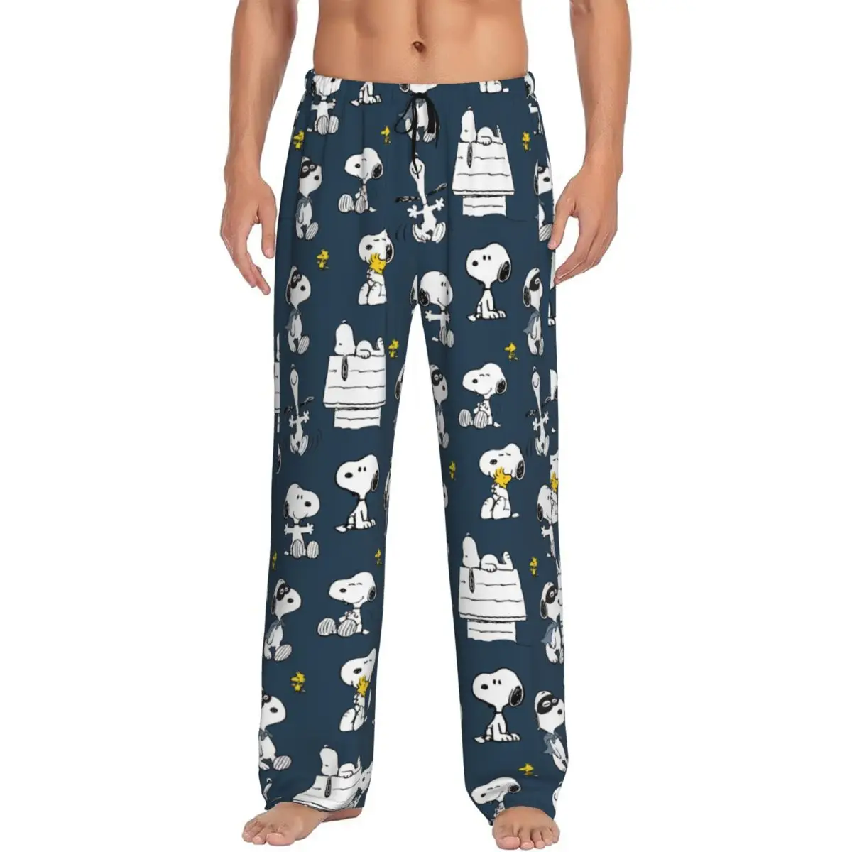 

Custom Manga Snoopy Woodstock Cartoon Dog Pajama Pants Sleepwear Men's Elastic Waistband Sleep Lounge Bottoms with Pockets
