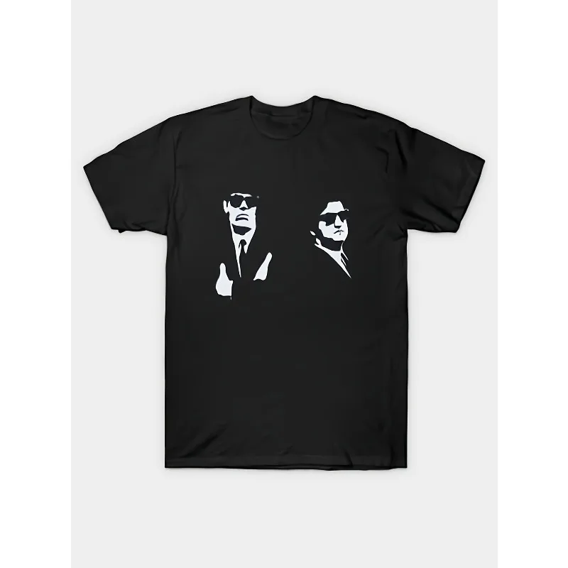 Blues Brothers T-Shirt für Herren – Modisches schwarzes T-Shirt, Sommer, neue lässige Streetwear, gleiches T-Shirt für Herren und Damen – Detail 3