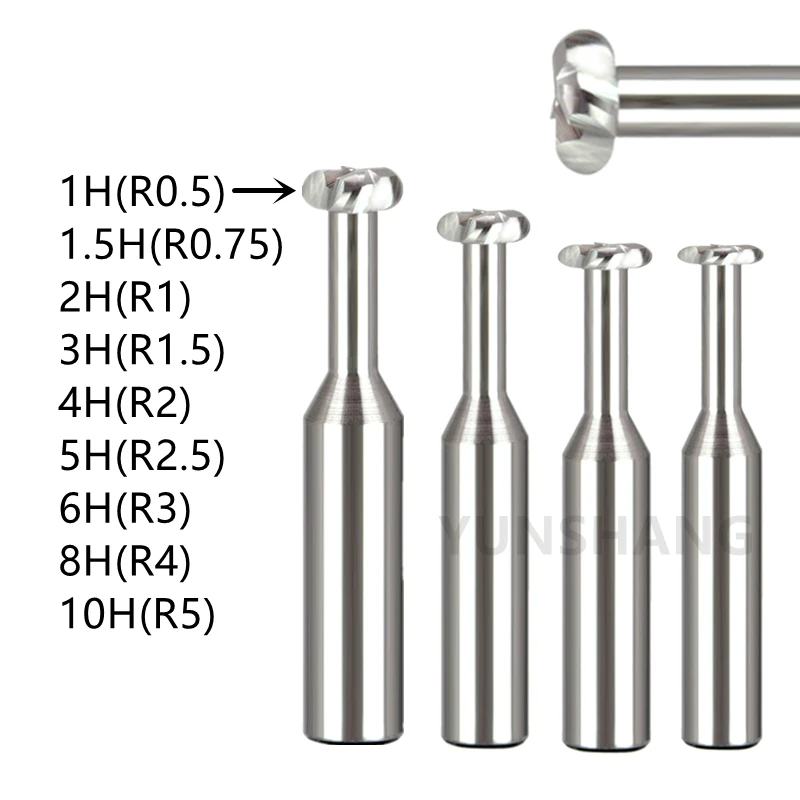 T-slot Milling Cutter Radius Corner T Type End Mill R0.5/0.75/1/2/3 For Aluminum Groove Machining Carbide CNC Tool D3-D20