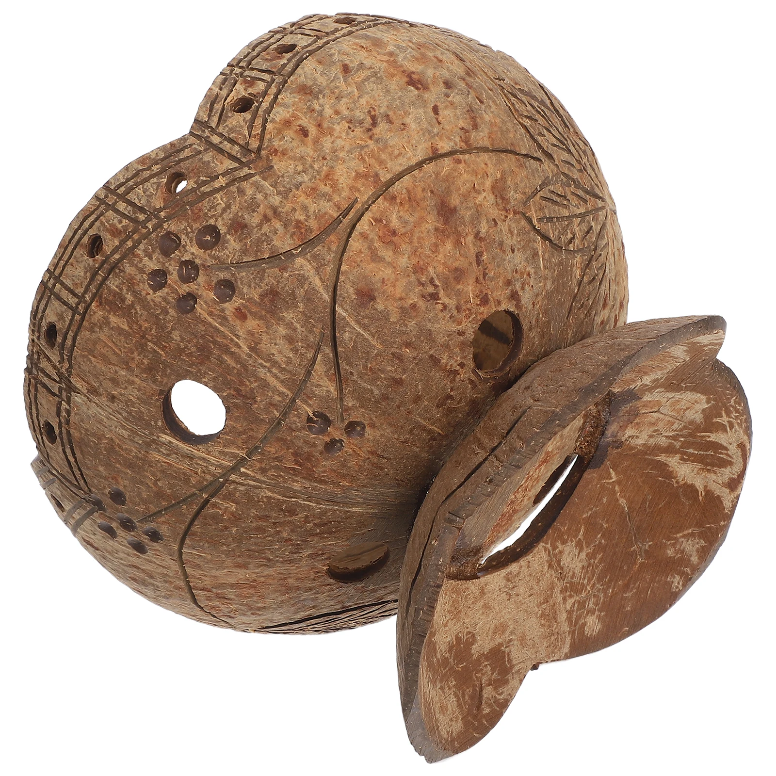 

Hanging Coconut Planters Natural Shell Flower Pot Drainage Holes Succulents Indoor Outdoor Garden Basket Coconut Flower Basket