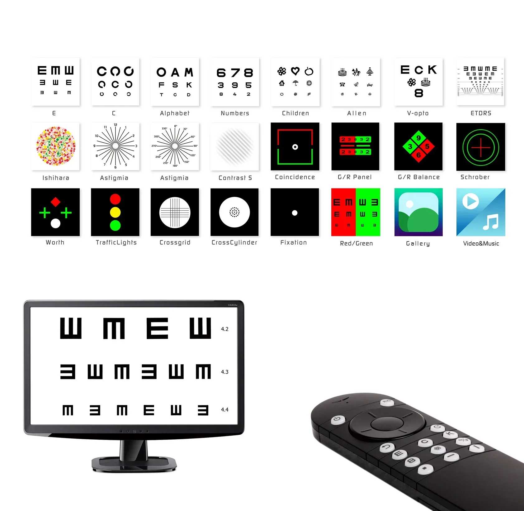 China equipment Optical Optometry Visual Acuity Chartwith eye hospital