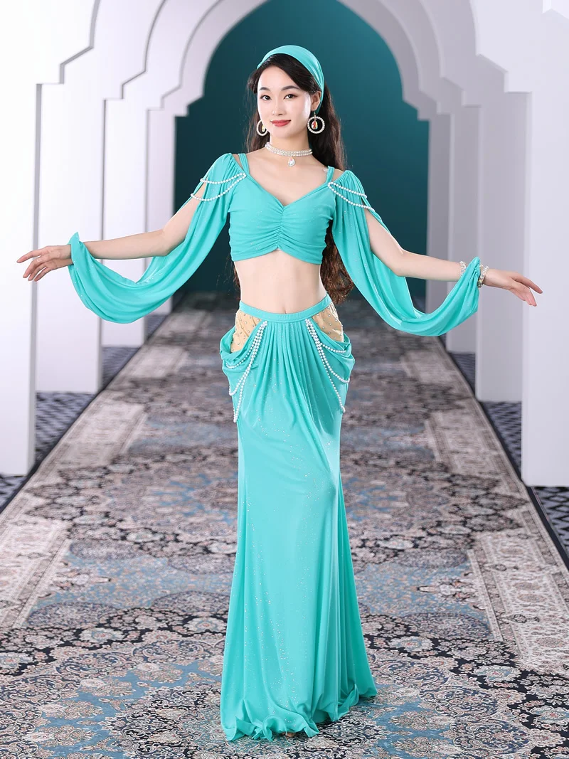 Belly Dance Costume Autumn New Practice Dress For Palace Beginners Oriental Dance Long Skirt Female Dance Set