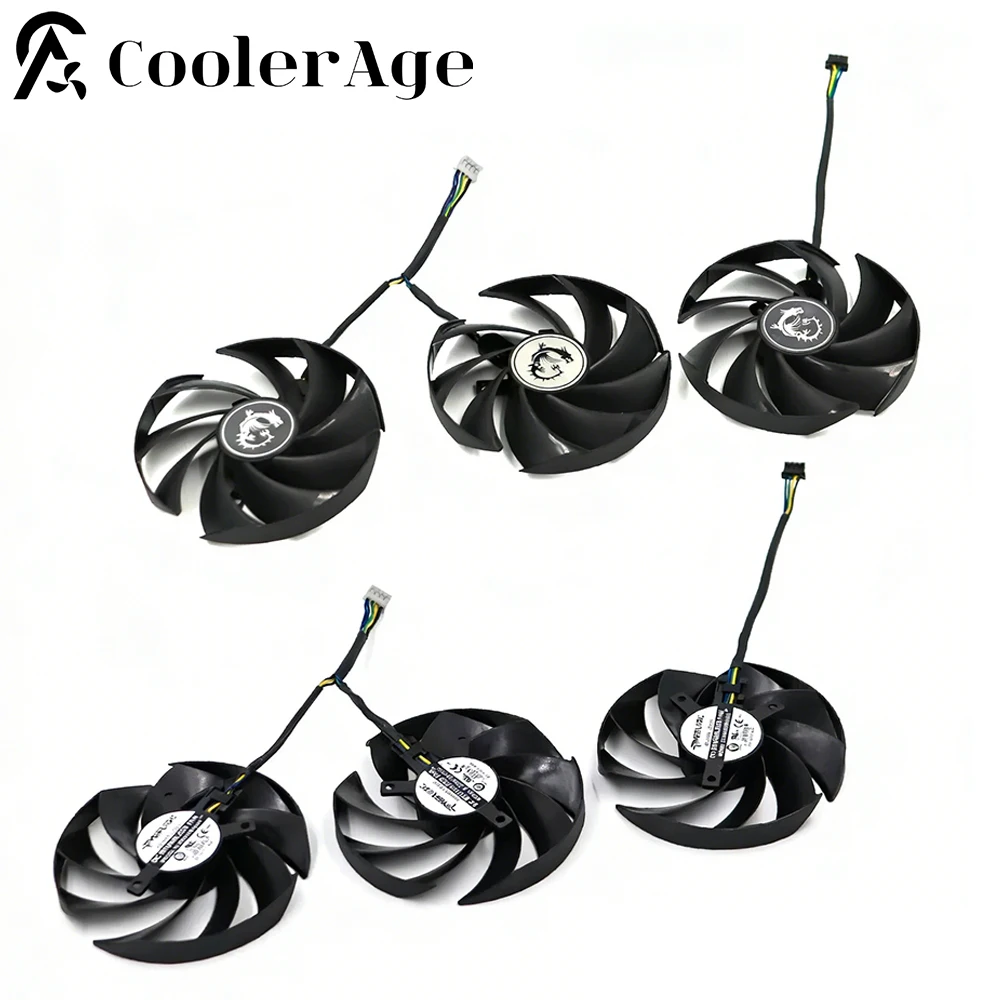 

Вентилятор видеокарты RTX4070 RTX4070S PLD09210B12HH для MSI RTX 4070 4070S Gaming X SLIM, замена корпуса для графической карты