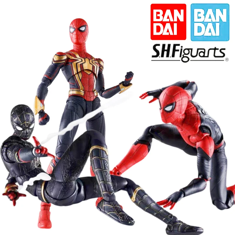 In Stock Bandai S.h.figuarts Shf Spiderman：far From Home 4 Battle Suits Iron Spider Action Figures Collection Hobby Toy Gift