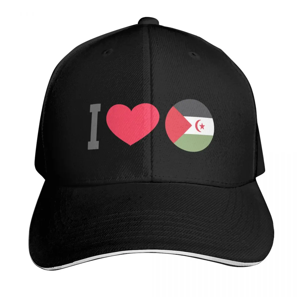 I heart Western Sahara flag design Baseball Cap Anime Hat sun hat Sun Cap Fashion Beach Ladies Men's