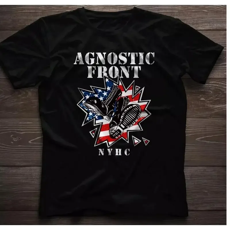 Agnostic Front NYHC American Flag Retro Vintage T Shirt