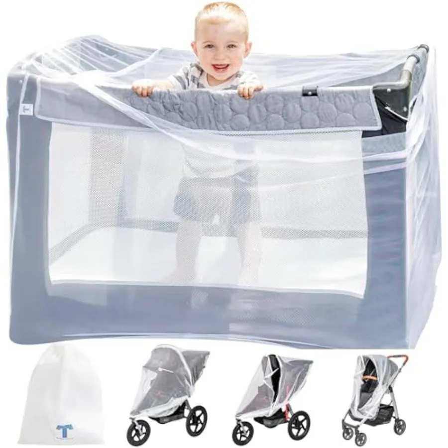 

Pack n Play Cover with Zippers Adaptable Premium Quality Mosquito Net for Stroller Jng Stroller Playpen Bassinet Travel Crib Po