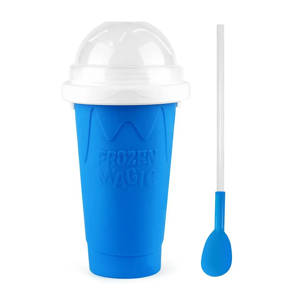 2 In 1 Silicone Ice Cream Maker DIY Smoothie Cup Double Durable Squeeze Quick Cooling Cup Milkshake Bottle Smoothie Cup