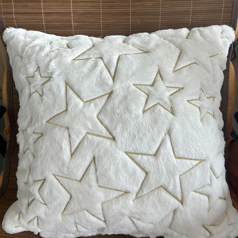 

Nordic Simple Solid Color Pillowcase, INS Style Soft Plush Cushion Cover for Sofa Living Room Bedroom Bedside Backrest