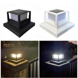 Solar Square Post Light Waterproof Warm/white Column Headlight Fence Lamp Household Outdoor Cottage Garden Courtyard Decoration