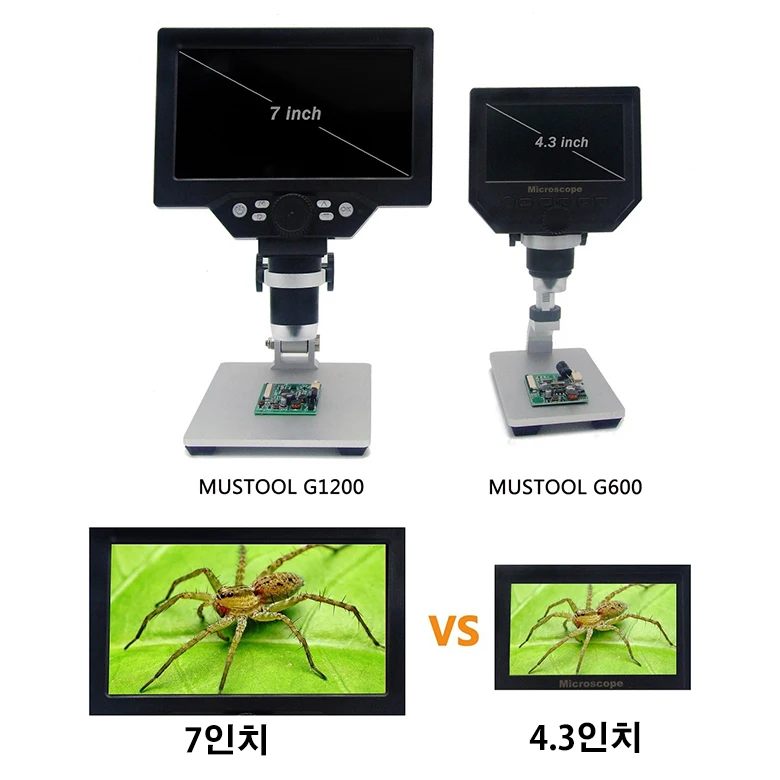 Imagem -04 - Microscópio Digital Contínuo Tela Colorida Grande Base de Display Lcd 12mp 11200x Mustool-g1200