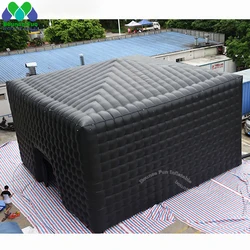 Customized Large White Black Inflatable Cube Tent With Led Lights,party Nightclub Disco Marquee Booth Studio For Outdoor Wedding