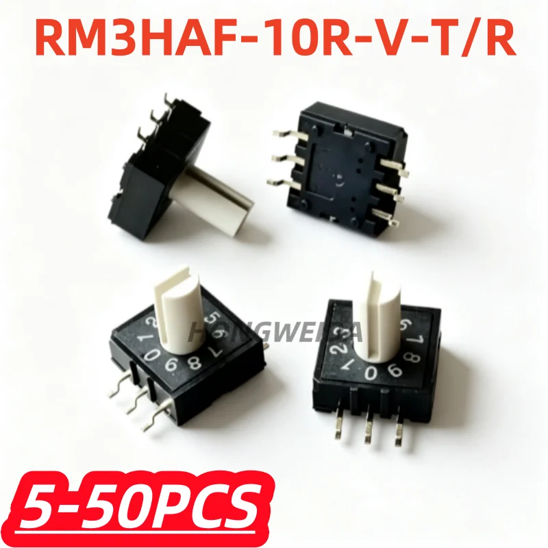 5-50Pcs/lot 100% New RM3HAF-10R-V-T/R 0-9/10-bit Rotary Dialing Code With Handle 3:3 pin Patch 6 pin Volume 10*10*7.3