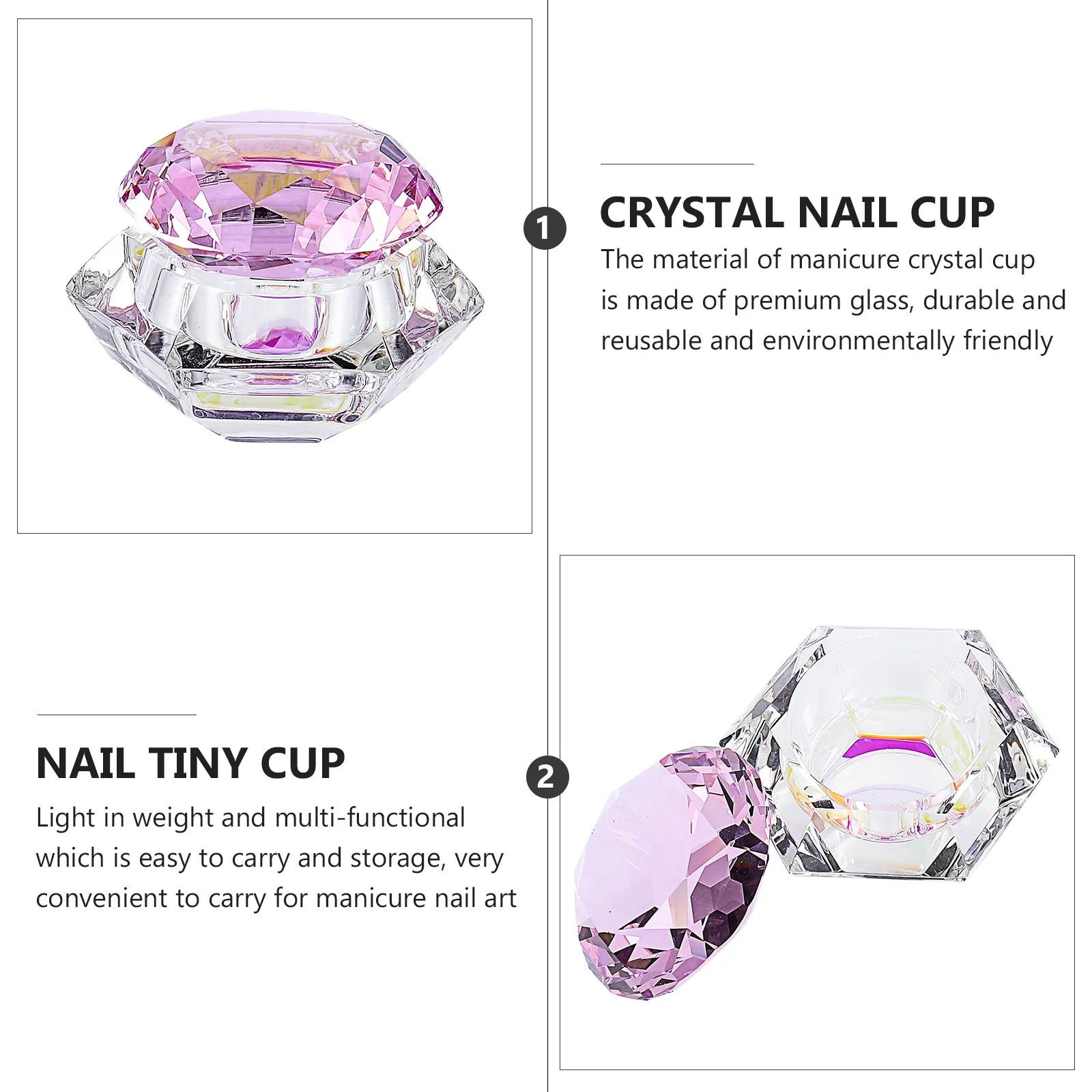 

Nail Art Crystal Cup High Quality Material Safe Practical Design Easy Operate Pen Wash Cup Gift Choice Pen Washing Bucket
