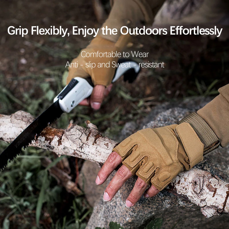 Tactical Gloves for Men Women Cycling Camping Utility Fingerless Protective Anti-Slip Outdoor Paintball Fishing Workout Gloves