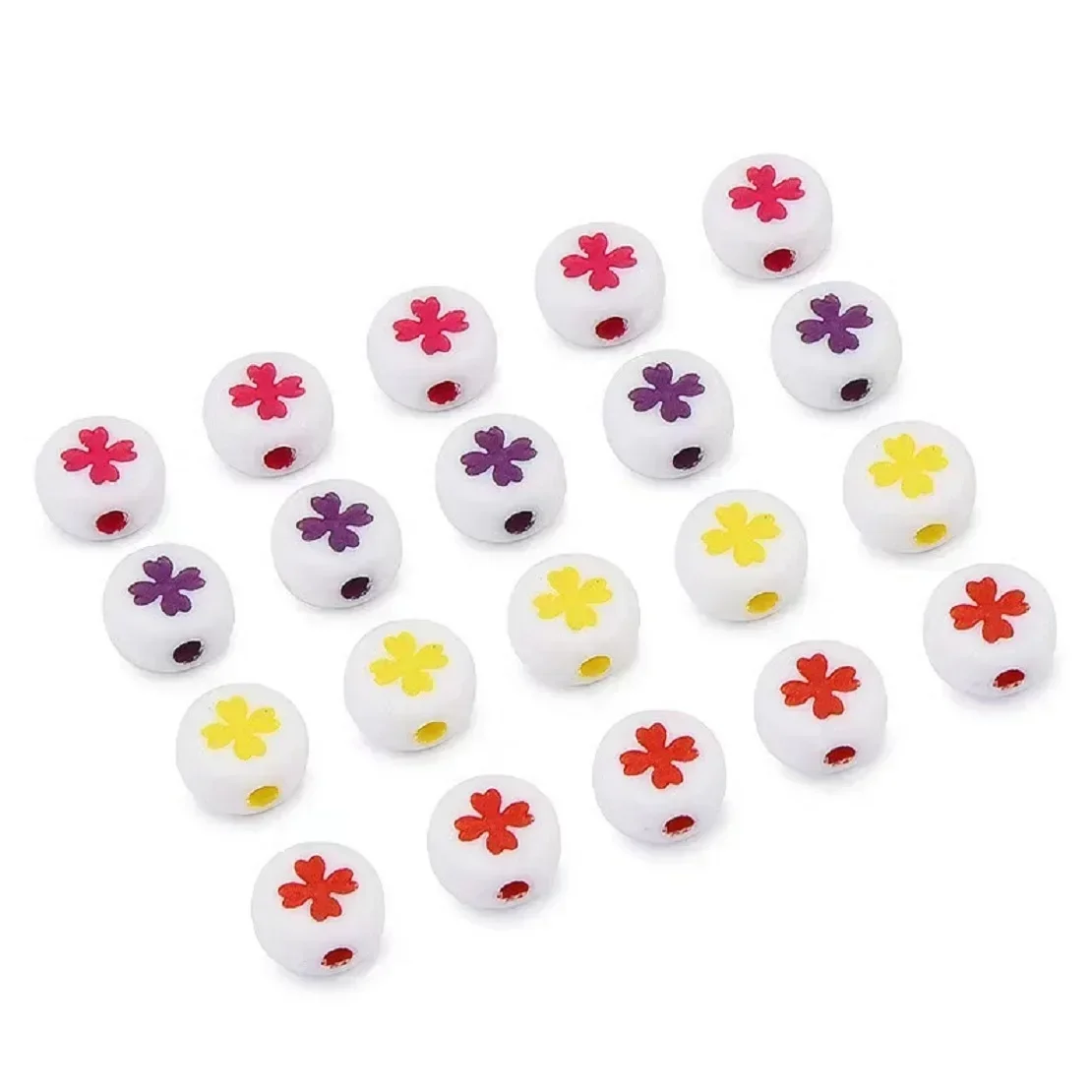 100-500PCS Acrylic Four Leaf Clover Beads Colorful Loose Spacer Beads For Jewelry Making Bracelet Necklace Earrings Accessories