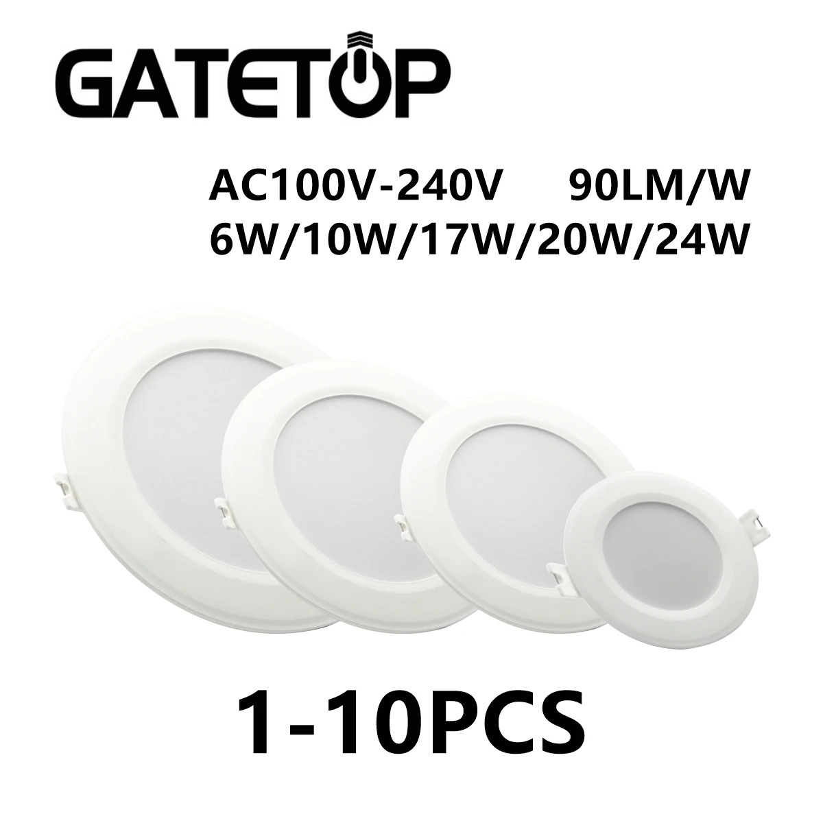 

1-10pcs New promotion LED dark down light AC100V-240V 6W-24W super bright warm white light suitable for kitchen and study