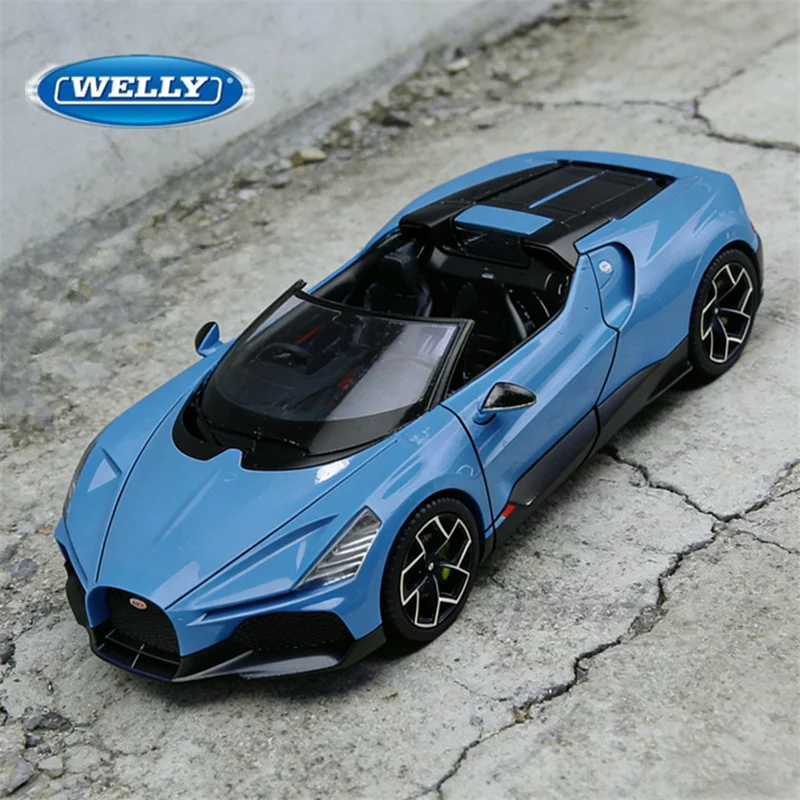 

Welly 1:24 Bugatti W16 Mistral, трансформируемый спортивный автомобиль из сплава, литой под давлением металлический гоночный автомобиль, модель автомобиля, высокая имитация, детская игрушка в подарок