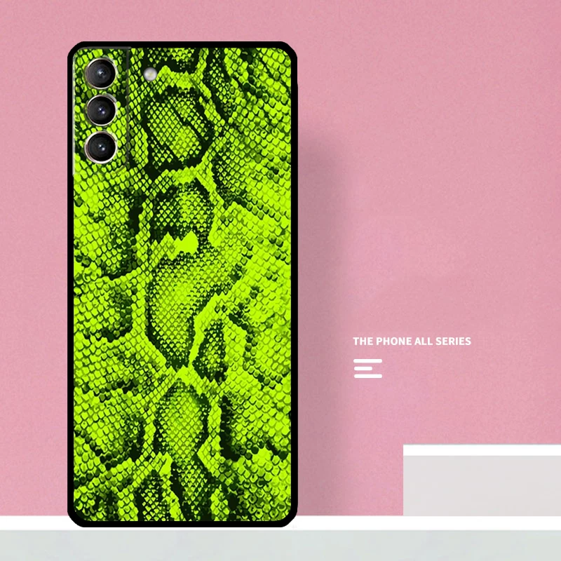 Snake Skin Print Case For Samsung Galaxy S23 S22 Ultra Plus S8 S9 S10 Plus Note 10 20 S21 FE S20 FE Cover