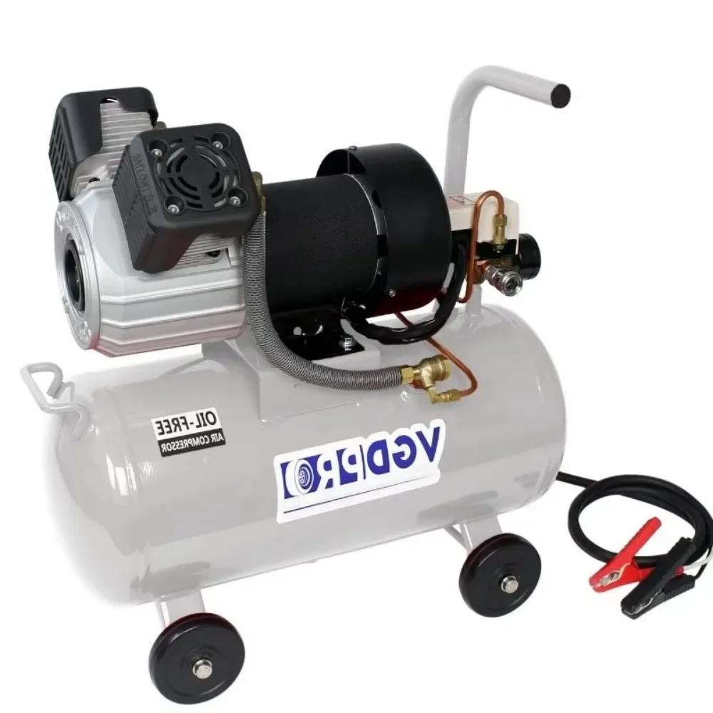 48V high-efficiency weatherproof long  cycle DC oil-free double-piston mobile air compressor with 25-liter tank