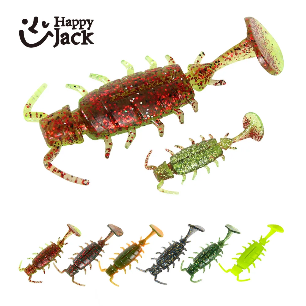 HappyJack Outkit-wobblers para rockfishing,  iscas de borracha, 6cm 3.5g, 4cm 1g, verme macio, iscas artificiais para baixo