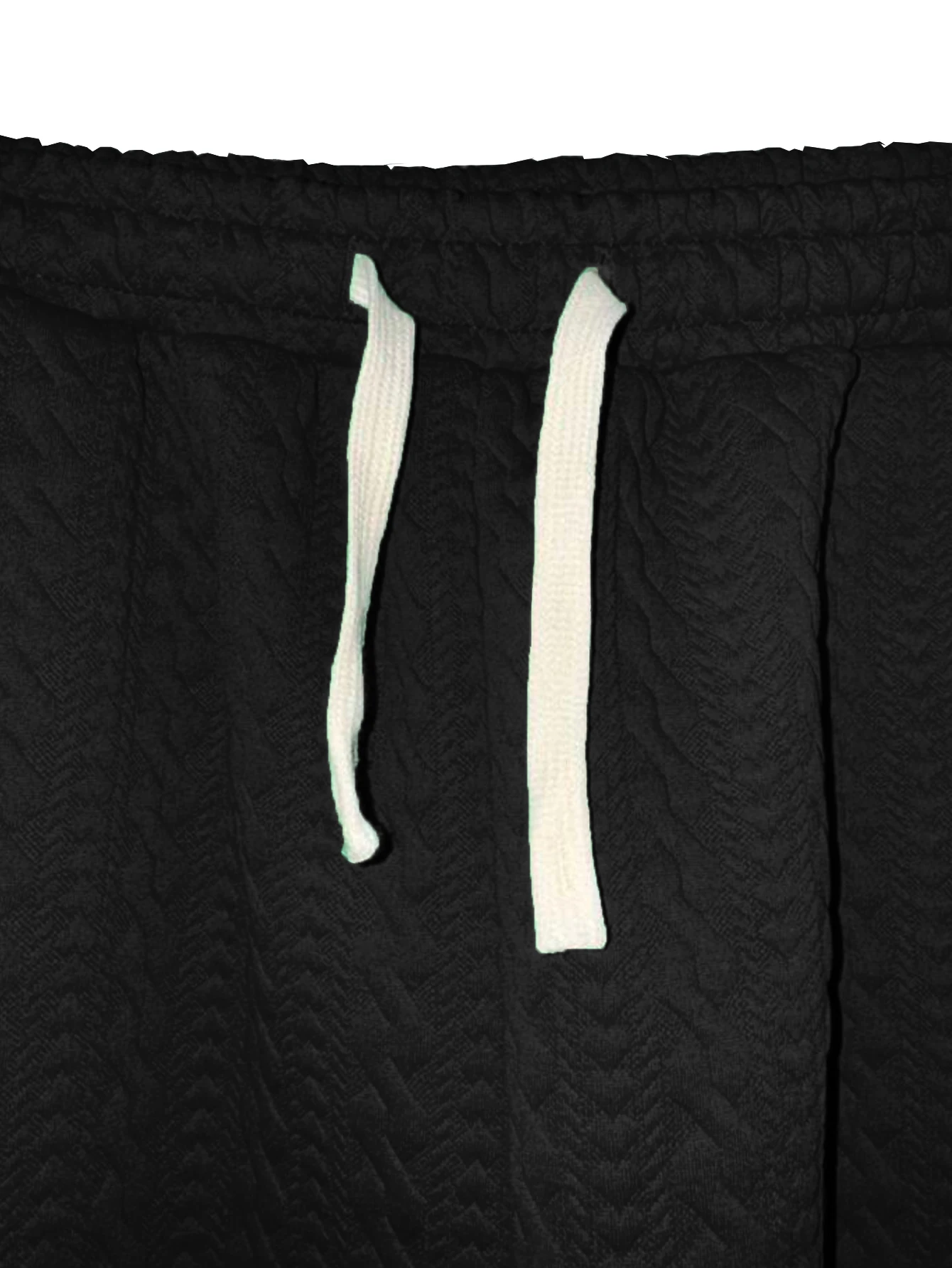 Herren Casual Minimalistische Jogginghose mit Buchstaben-Print, Geteilter Saum, Strukturierter Jacquard-Stoff, Kordelzug am Bund, Komfortabler Schnitt – Detail 19