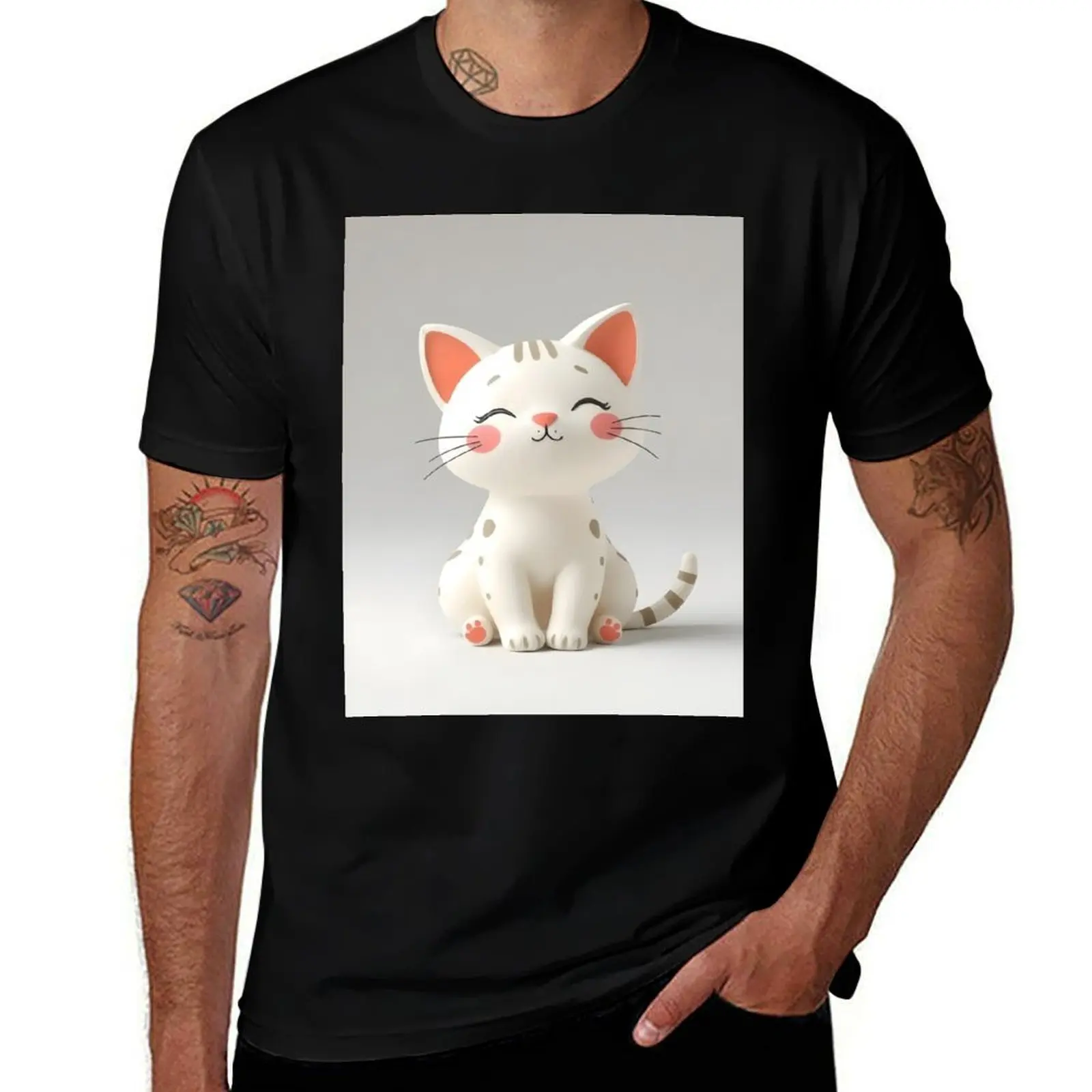 

Kawaii papier mache cat T-Shirt cute clothes essential t shirt affliction shirts mens t shirt