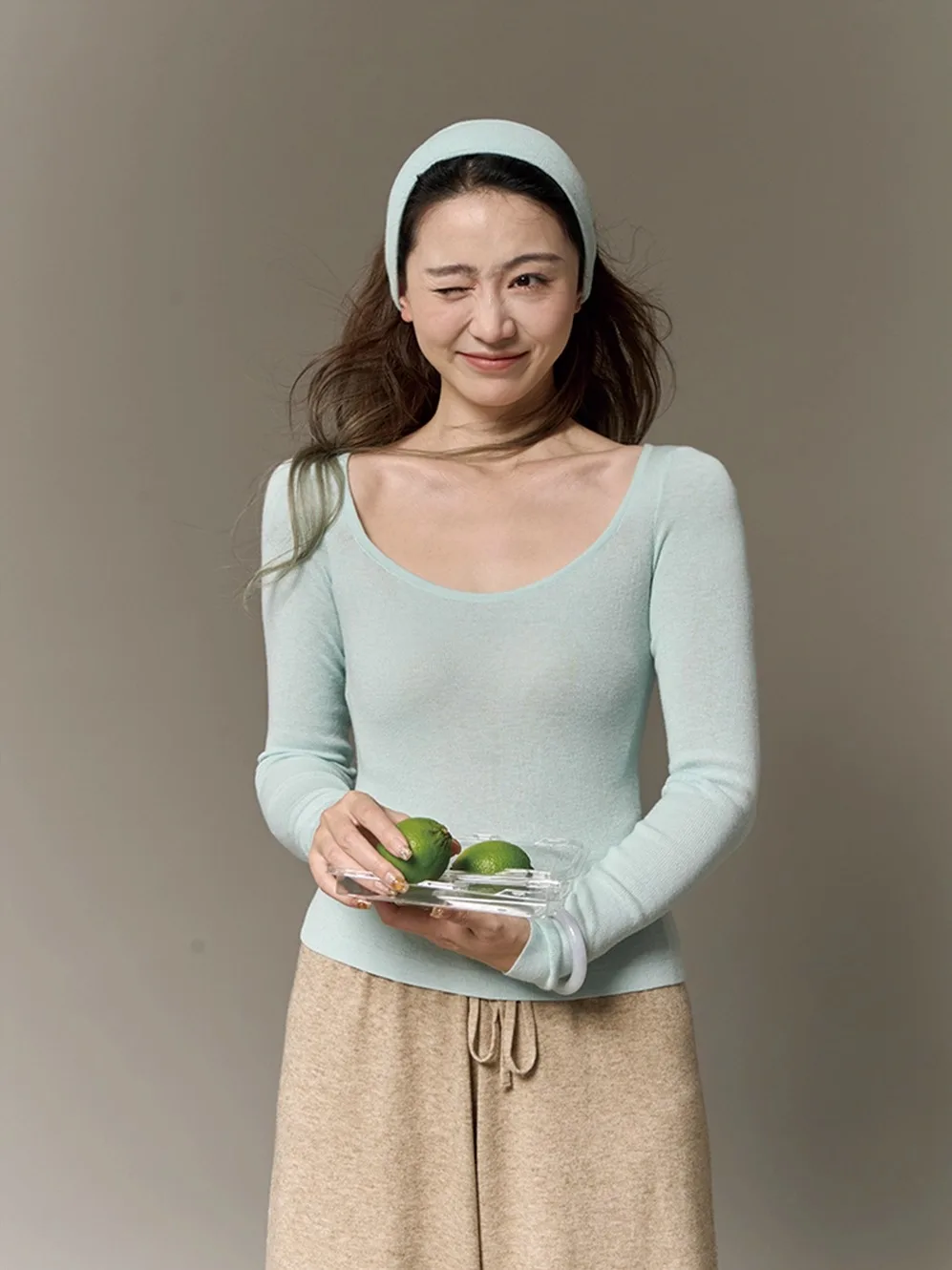 

Morrieyuan Camere Knitted Base irt Square Collar Inner Wear Top Soft Woolen Ele Sle Women's Long Sve T-irt