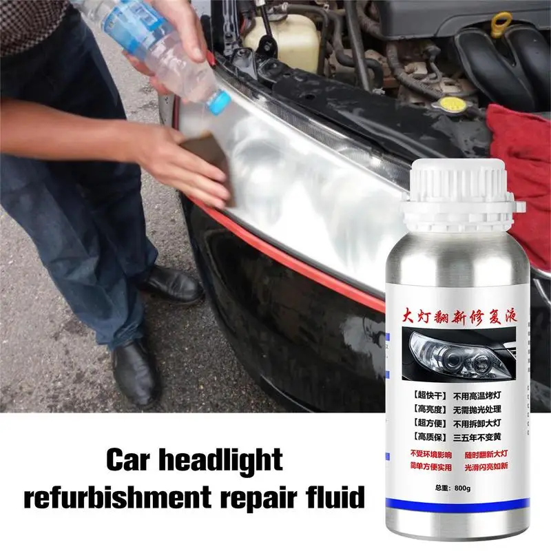 800g Car Light Cleaner Auto Headlight Refurbishment Polish Cleaner Liquid Head Light Headlamp Lens Restore Restoration Kit