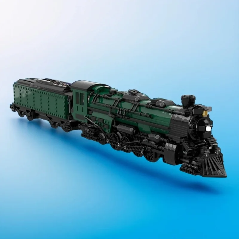 

1709PCS MOC Railway Train Pere Marquette Steam Locomotive Coal Tender Model Custom Building Blocks DIY Assembly Gift Home Set